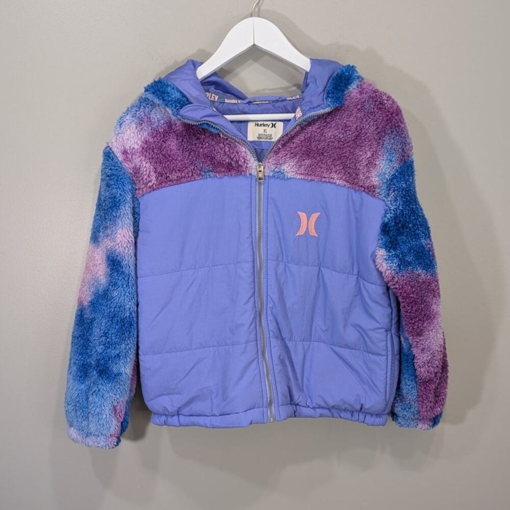 Hurley Girl's Sherpa Nylon Jacket Fall Winter SPring Outdoor Cozy Size XL 13/15